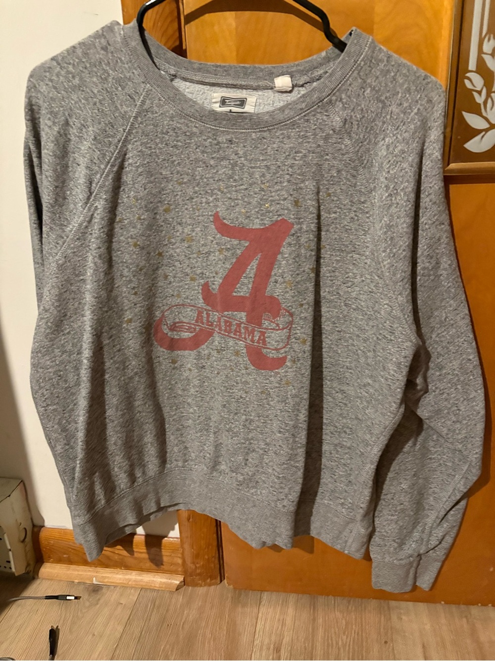 True Grit Gray Crewneck with Red Script Logo